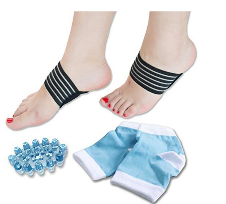DR JK- Plantar Fasciitis, Heel Socks, Arch Support and Foot Massager PedPal Kit