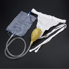 US – Silicone Wearable Urinal Bag Catheter Portable External Collector for men