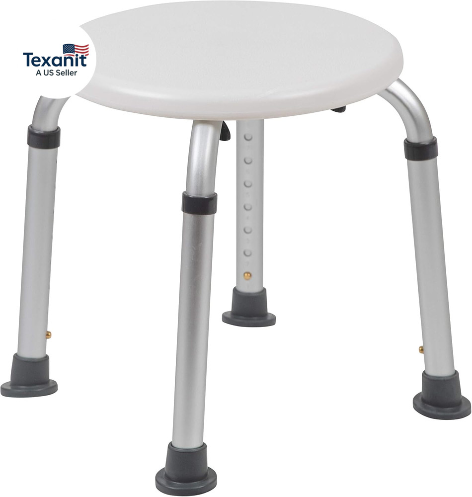 Hercules Series Aluminum Bath and Shower Chair with Adjustable Seat Height, Anti