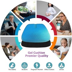 Gel Seat Cushion for Long Sitting, Gel Cushions for Pressure Sores Relief, 18.5X