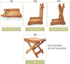 Elegant and Eco-Friendly Bamboo Shower Stool – Fully Assembled, 150 lbs Capacity