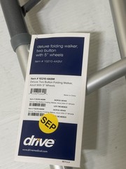 Drive Medical Two Button Folding Walker with 5″ Wheels 350lbs 10210-4ASM