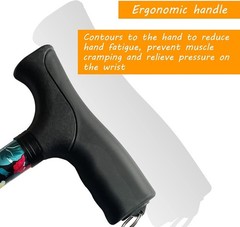 Convenient Lightweight Walking Cane, Adjustable 33-37”, Non-Slip Tip for Safety