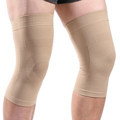 Knee Compression Sleeves, 1 Pair, Can Be Worn Under Medium (1 Pair), Beige