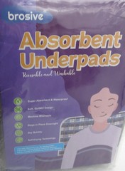 NEW 52″ X 36″ BROSIVE DARK GRAY WATERPROOF UNDERPADS Incontinence Aid