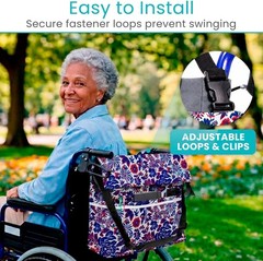 Water-Resistant Wheelchair Accessory Bag with Four Outer Pockets for Convenience