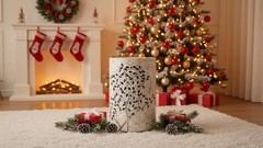 Pemar Mother Of Pearl Cylinder Drum End Table Nacre Side Stool Round Accent