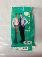 Juzo 15-20 mmHg Cotton Support Socks in White, Size I, Type AD- NEW/BOX DAMAGE