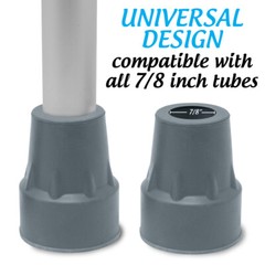 Steel-Reinforced 7/8″ Walker/Crutch Rubber Tips – 1 Pair – Any Color