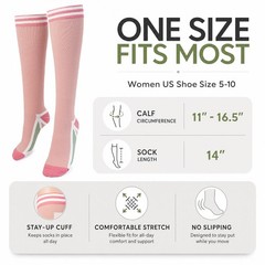 Compression Socks for Knee High Socks for Sports Yoga Pink