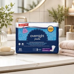 Equate Women’s Period Overnight Day Cotton Pad (30 Count) with Stuffed Toy