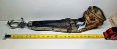Antique Leather Prosthetic Arm Split Hook Hand Forearm Steampunk
