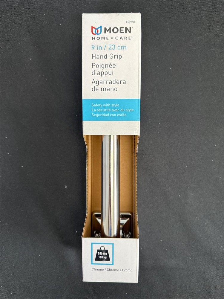 ^ Moen 9in Hand Grip Chrome Finish Safety With Style Holds 250 Pounds Brand New