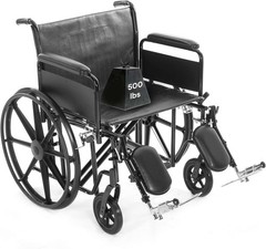 ProHeal 26″ Heavy Duty Bariatric Wheelchair for Adults BLACK 500LB Capacity NEW!