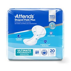 Attends Incontinent Pad 12 X 25-1/2 Inch Contoured SPDPA 80 Ct
