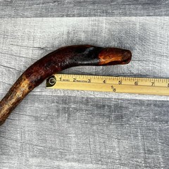 Natural Hardwood Walking Stick Cane Rustic Handcrafted Hiking Staff 33 Inch Bark