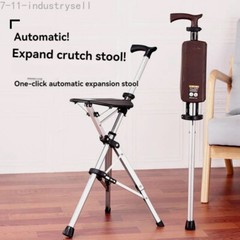 Portable Seat Chair Cane Cane Walking Stick Cane Stool with Stool Crutch Folding