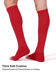 2/3 Pack Baseball Soccer Softball Socks for Kids Youth Men Medium Red (2 Pack)