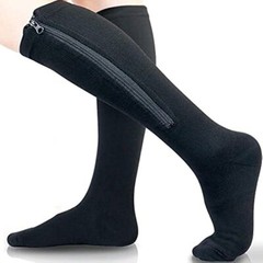 Copper Zipper Compression Socks Support Graduated Stockings Women Mens 15-20mmHg