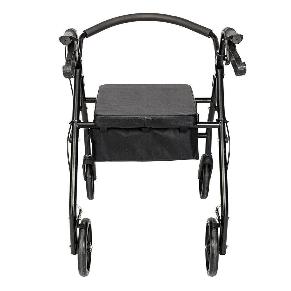 Medical Bariatric Rollator Support 286lb Folding Rolling Walker Adult w/4 Wheels
