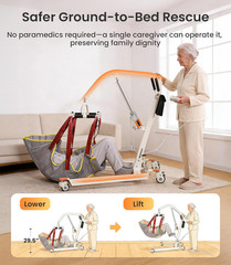 Electric Patient Lift for Home, Foldable, 330Lbs Capacity, Includes Sling