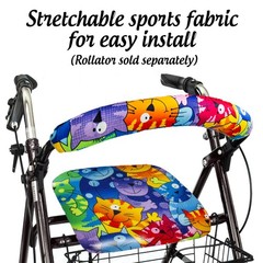 Top Glides Universal Rollator Walker Seat and Backrest Covers Cats