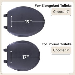Soft Elongated Vinyl Toilet Seat, Black – 19 Inch 19 Inch,