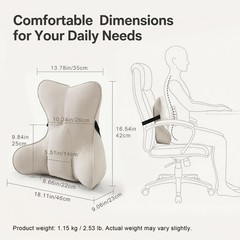 Lumbar Support Pillow for Office Chair, Back Support Cushion, Lumbar Pillow f…