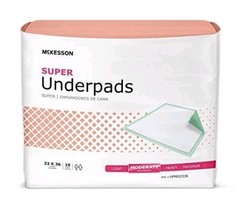 McKesson Super Underpads 23 x 36 in Moderate Absorbency Odor Control 10 Ct