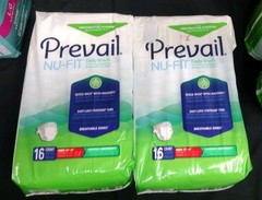 New Lot of 2 – 16 Pack Prevail Nu Fit Medium Adult Diapers Daily Briefs 32″ 44″