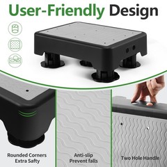 Adjustable Step Stool for Adults & Seniors, 650LBS Heavy Duty Bed Step for Hi…