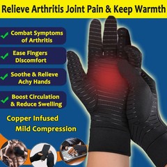 Copper Infused Arthritis Gloves Compression Support Hands Pain Relief Women Men