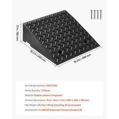 Driveway Curb Ramp, 7000 lbs Load Capacity, 7 Inches Rise Height Heavy Duty