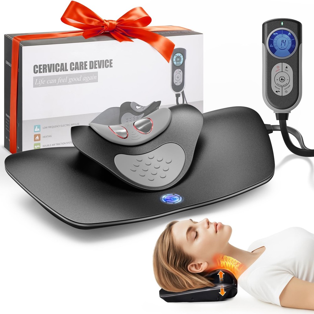 Multi-Functional Cervical Traction Device, Dynamic Neck Massager with Pulsed …