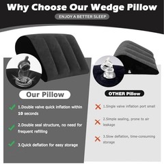 Inflatable Wedge Pillow for Sleeping, Leg/Back/Ankle Elevation, Portable Travel