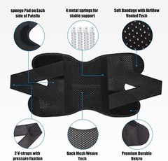 Knee Brace Adjustable Compression Support with Side Stabilizers for Pain Relief