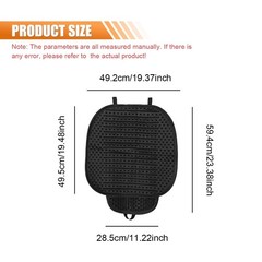 Breathable Cooling Anti Slip Car Seat Protector Cushion Black Ice Silk Car