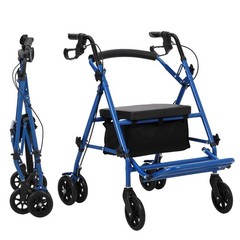 Rollator Walker 300 lbs. 31 to 35″ Handle Height 2 in 1 Walker Wheelchair Combo
