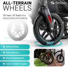 Helavo 2-in-1 Rollator Walker Wheelchair Combo, Foldable, 300lbs Capacity