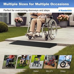 1″ Rise Adjustable Rubber Threshold Ramp for Safe Wheelchair Access – 2500 lbs