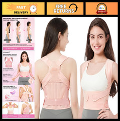 Adjustable Posture Corrector Back Brace for Neck & Shoulder Pain Relief – Lightw