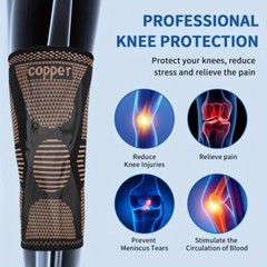 2Pack Copper Knee Braces Compression Sleeves Support for Arthritis Men & Women..