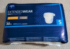 Medline Extendedwear Adult Briefs, 30 Count 19-31in, Anti Leak Guard Small 26
