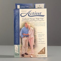 Activa Graduated Therapy Uni-Band Thigh Highs 20-30mmHg (Beige) Large NIB