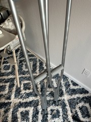 Adjustable Height Standard Underarm Crutches Adult Aluminum Silver/Gray Pair
