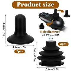 2 Sets Controller Knob and Gaiter for Electric Wheelchair, Universal Black