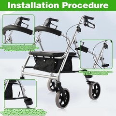 14Pcs Brake Cable Parts for Walkers Replace, Drive Rollator 45 inches, 1