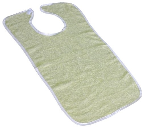6 Terry Adult Bibs with Hook and Loop Closure (Yellow)
