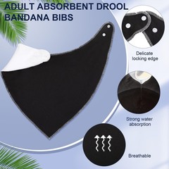 4 Pcs Adult Drool Bib for Men Women Special Needs, Soft Absorbent Large Elder…