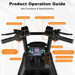 1000W 4-Wheel Electric Mobility Scooter Speed 15.5 MPH with Cargo Platform